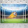 12x8ft Soccer Backdrop Stadium Soccer Pitch Spotlight Audiences Confetti Photography Background Boys Sports Theme Happy Birthday Party Decorations Banner Photo Studio Props view 3