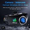 Motorcycle Helmet Bluetooth Headset, Wireless Camera Recorder with 1080P, 120Wide AngleHD Video/Photo, Body 360Adjustment, Bluetooth 5.3, Smart Noise Reduction, IP66, 32GB TF Card view 2