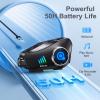 Motorcycle Helmet Bluetooth Headset, Wireless Camera Recorder with 1080P, 120Wide AngleHD Video/Photo, Body 360Adjustment, Bluetooth 5.3, Smart Noise Reduction, IP66, 32GB TF Card view 4