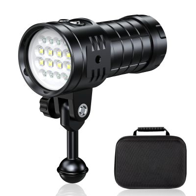 Siuyiu Dive Light with 16 LED Beads, 3800 Lumens Scuba Diving Flashlight, USB- C Rechargeable 200M Underwater Lights, IPX8 Waterproof Underwater Flashlight for Divers Scuba Diving Gifts