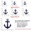 (3 PCs) Anchor Nautical Navy Blue Waterproof Vinyl Stickers 2 Inches view 2