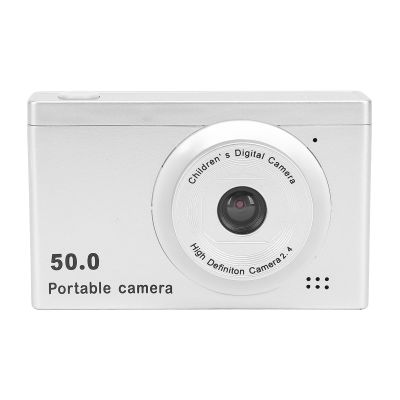 Upgrade Digital Camera, 1080P Digital Point and Shoot Camera with 8X Zoom, 2.4 Inch Screen 50MP Front Rear Dual Cameras Vlogging Camera with Filter for Travel Party (Silver)
