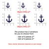 (3 PCs) Anchor Nautical Navy Blue Waterproof Vinyl Stickers 3 Inches view 2