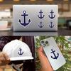 (3 PCs) Anchor Nautical Navy Blue Waterproof Vinyl Stickers 3 Inches view 4