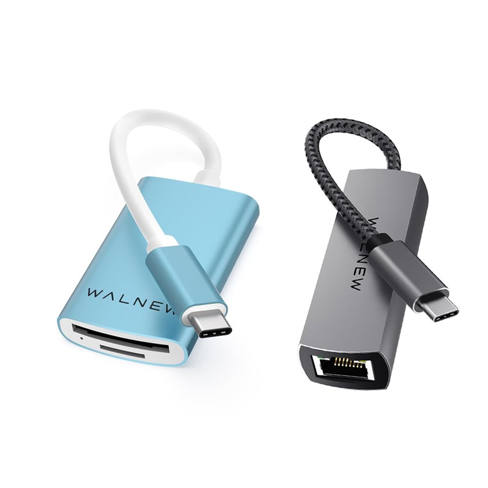 WALNEW USB C 2.5Gbps Ethernet Adapter & USB C Micro SD Card Reader Bundle