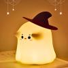 eirix Ghost Night Light Halloween Decorations Night Light Silicone Rechargeable Night Lamp with 3 Level Dimmable Bedside Lamp Nursery Nightlight Dorm Decor, Funny Holidays Gift Cool Gadgets for Kids view 1