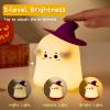 eirix Ghost Night Light Halloween Decorations Night Light Silicone Rechargeable Night Lamp with 3 Level Dimmable Bedside Lamp Nursery Nightlight Dorm Decor, Funny Holidays Gift Cool Gadgets for Kids view 3