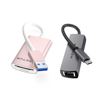 WALNEW USB C 2.5Gbps Ethernet Adapter USB 3.0 SD Card Reader Bundle