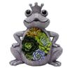 Hintyne Frog Garden Ornaments Solar Frog Statue Garden Ornaments Outdoor LED Lights Figurine Decorations for Patio Yard with Crown view 1