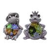 Hintyne Frog Garden Ornaments Solar Frog Statue Garden Ornaments Outdoor LED Lights Figurine Decorations for Patio Yard with Crown view 2
