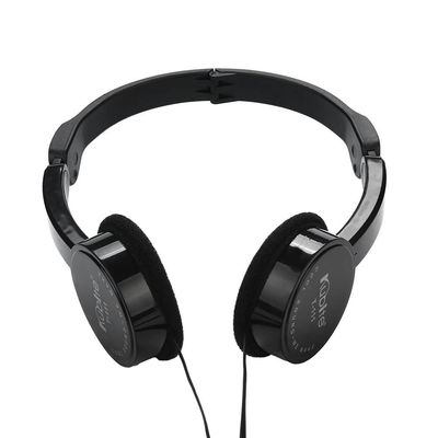 DirectNine Basics Kids Wire Headphones - Over Ear Headset with Microphone, HiFi Stereo, Foldable, Lightweight, Stretchable, Soft Ear Pads, 3.5mm , for Learning & Entertainment, Black A
