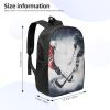 JHLMN Backpack Ice Hockey Art Travel Casual Laptop Backpack 17 inch Waterproof Hiking Daypack for Men Women view 2
