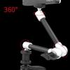 Adjustable Aluminum Alloy Camera Arm, 360 Degree Rotatable Photography Arm with 1/4 Screw, Cold Shoe Base, Phone Clip for LED Lights, LCD Monitors, Digital SLR Cameras view 3