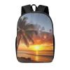 JHLMN Backpack Sunset Hawaiian Palm Tree Travel Casual Laptop Backpack 17 inch Waterproof Hiking Daypack for Men Women view 1