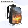 JHLMN Backpack Sunset Hawaiian Palm Tree Travel Casual Laptop Backpack 17 inch Waterproof Hiking Daypack for Men Women view 2