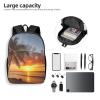 JHLMN Backpack Sunset Hawaiian Palm Tree Travel Casual Laptop Backpack 17 inch Waterproof Hiking Daypack for Men Women view 4