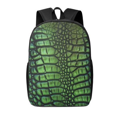 Backpack Alligator Skin Travel Casual Laptop Backpack 17 inch Waterproof Hiking Daypack for Men Women, Black, One Size