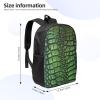 Backpack Alligator Skin Travel Casual Laptop Backpack 17 inch Waterproof Hiking Daypack for Men Women, Black, One Size view 2