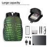 Backpack Alligator Skin Travel Casual Laptop Backpack 17 inch Waterproof Hiking Daypack for Men Women, Black, One Size view 4