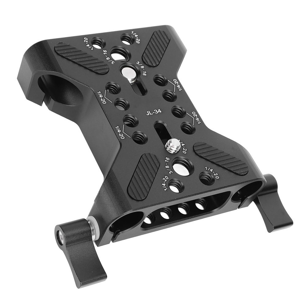 15mm Camera Base Plate, Multipurpose Rail Baseplate for Camera Cage Tripod Shoulder Rig, Photography Accessories