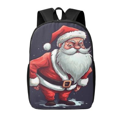 JHLMN Backpack Funny Santa Claus Travel Casual Laptop Backpack 17 inch Waterproof Hiking Daypack for Men Women