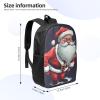 JHLMN Backpack Funny Santa Claus Travel Casual Laptop Backpack 17 inch Waterproof Hiking Daypack for Men Women view 2