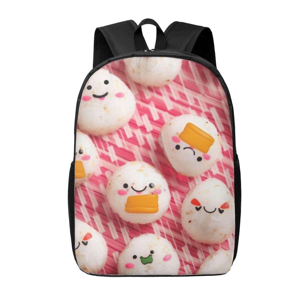 JHLMN Backpack Lovely Rice Ball Travel Casual Laptop Backpack 17 inch Waterproof Hiking Daypack for Men Women