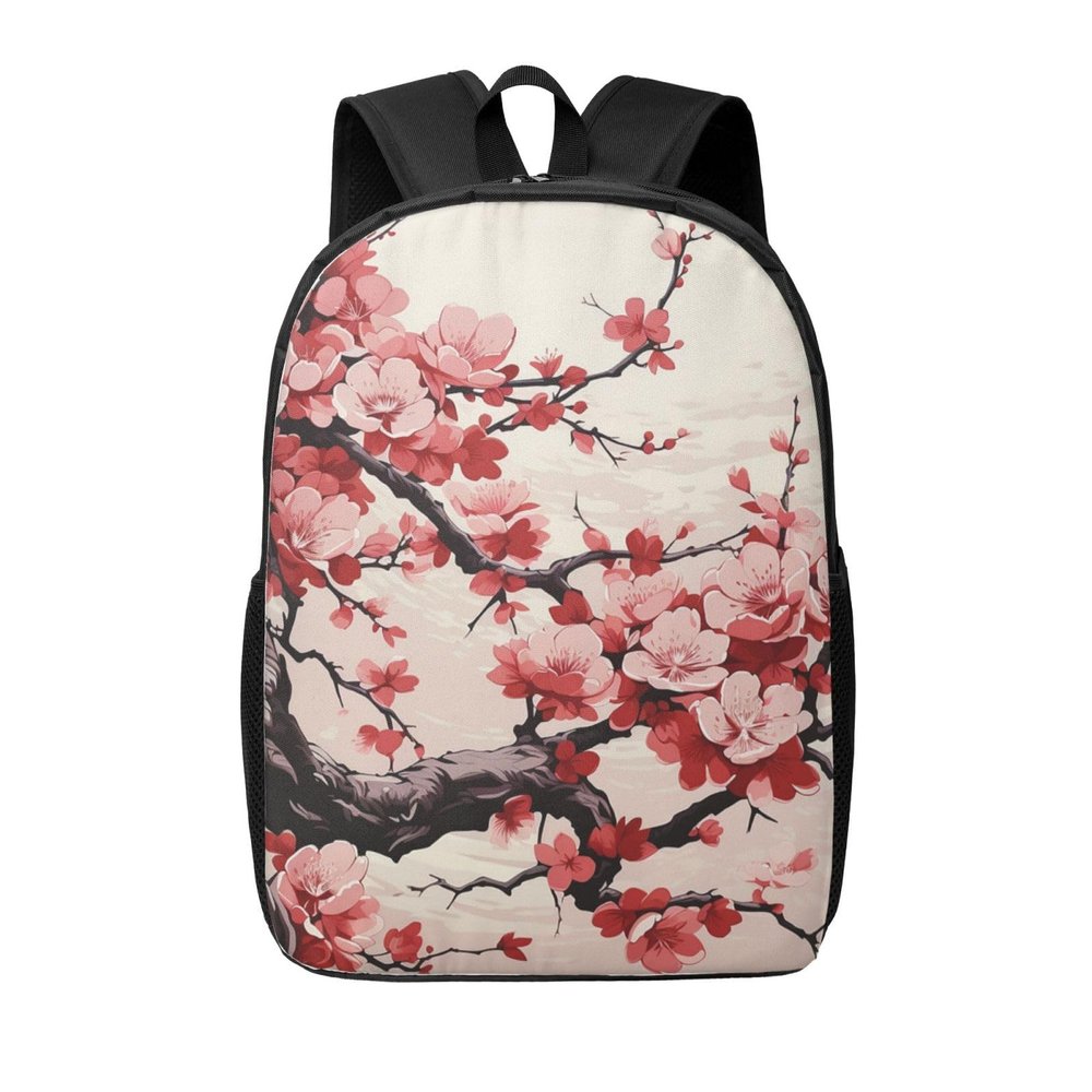 JHLMN Backpack Japanese Floral Cherry Blossom Travel Casual Laptop Backpack 17 inch Waterproof Hiking Daypack for Men Women