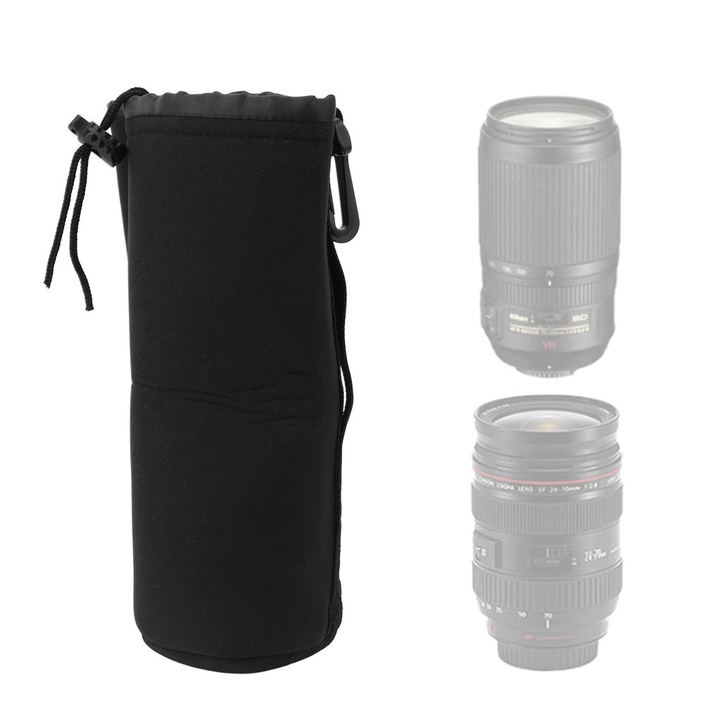 EBTOOLS Lens Pouch, Anti Scratch Shockproof Fabric with Hook Lens Protector Bag for AE S VR 70-300mm f/4, EF 24-70mm f/2.8L USM Lens, for DSLR Camera Lenses
