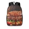 JHLMN Backpack Hamburger Steak Fast Food Travel Casual Laptop Backpack 17 inch Waterproof Hiking Daypack for Men Women view 1