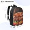 JHLMN Backpack Hamburger Steak Fast Food Travel Casual Laptop Backpack 17 inch Waterproof Hiking Daypack for Men Women view 2