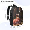 JHLMN Backpack Red Wine Bottle Glass Grape Wooden Keg Travel Casual Laptop Backpack 17 inch Waterproof Hiking Daypack for Men Women view 2