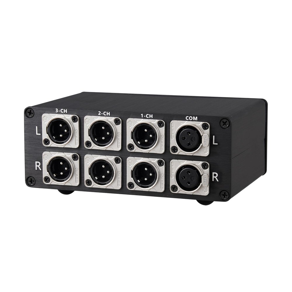 1 to 3 (1 in 3 Out) Audio Selector for Balancing Signal Sources and Amplifiers, 3-Channel XLR HiFi, for CD, DVD, Radio, Decoders (XLR 0103GL)