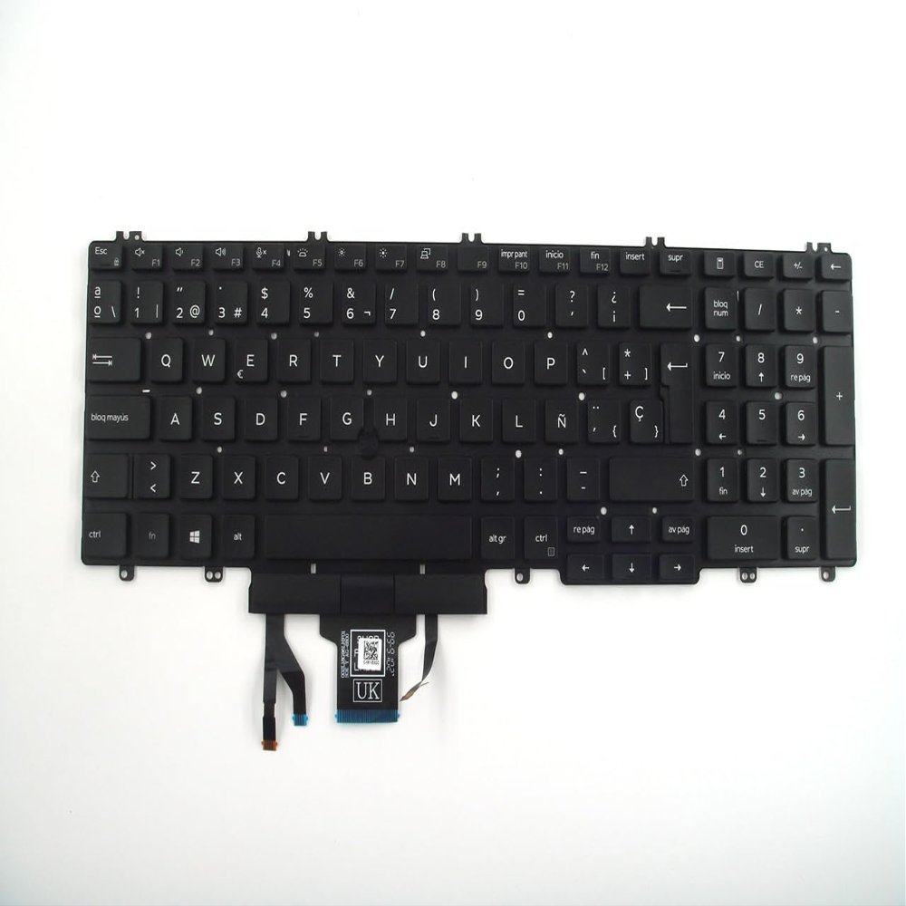 Bayjebu Parts for Dell Precision 3540 3541 3550 3551 15.6" Spanish Backlit Keyboard Dual Point 0XPYPV