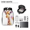 JHLMN Backpack Giraffe1 Travel Casual Laptop Backpack 17 inch Waterproof Hiking Daypack for Men Women view 4