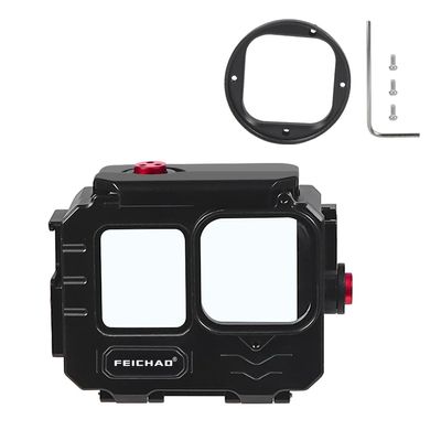 FEICHAO 80m Camera Case Diving Housing Waterproof Frame Compatible with Hero 13/12/11/10/9 Sports Camera Underwater Accessories (Standard Set A)