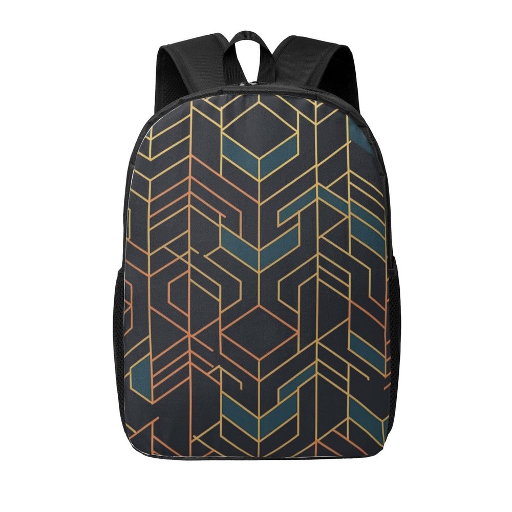 JHLMN Backpack Geometric Lines Travel Casual Laptop Backpack 17 inch Waterproof Hiking Daypack for Men Women