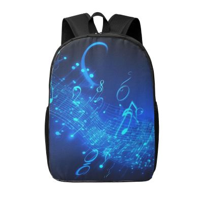 JHLMN Backpack Blue Musical Notes Travel Casual Laptop Backpack 17 inch Waterproof Hiking Daypack for Men Women
