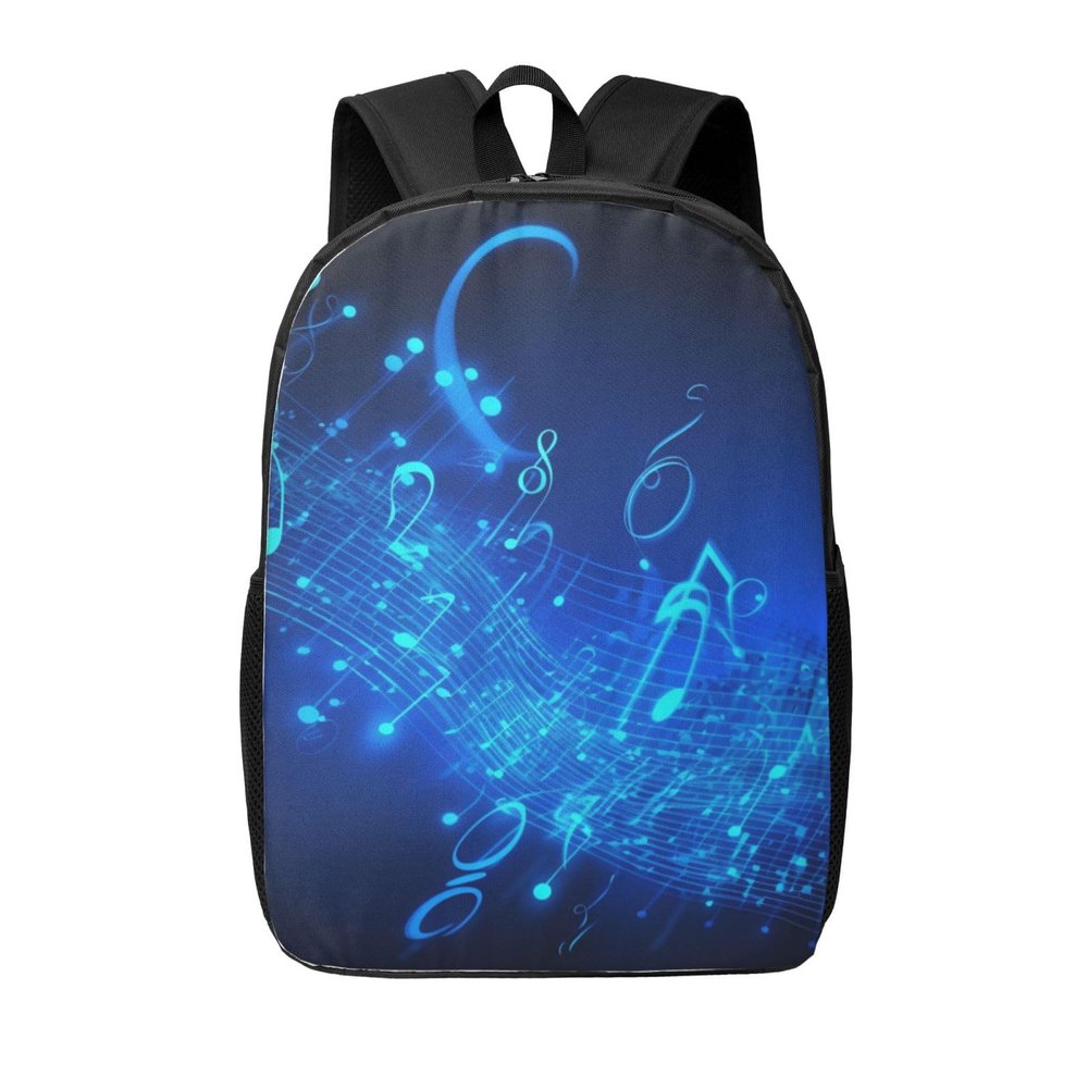 JHLMN Backpack Blue Musical Notes Travel Casual Laptop Backpack 17 inch Waterproof Hiking Daypack for Men Women