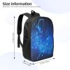 JHLMN Backpack Blue Musical Notes Travel Casual Laptop Backpack 17 inch Waterproof Hiking Daypack for Men Women view 2