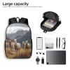 Backpack Llamas in the andes Travel Casual Laptop Backpack 17 inch Waterproof Hiking Daypack for Men Women, Black, One Size view 4