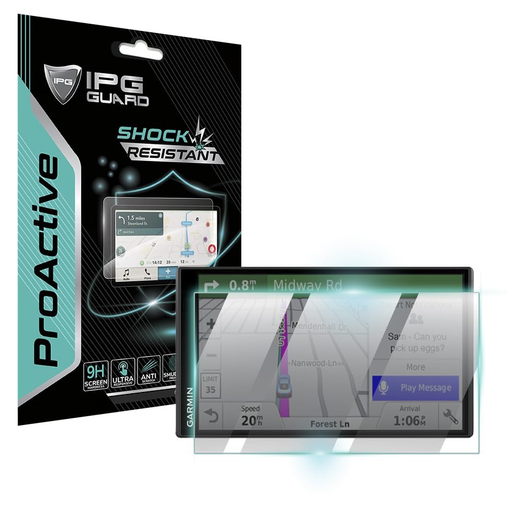 IPG ProActive for Garmin DriveSmart 61 NA LMT-S GPS Navigator Display 9H Hardness Screen Protector Nano Ceramic FilmUltra Responsive High Clarity Anti Scratch Smudge for ProAc61