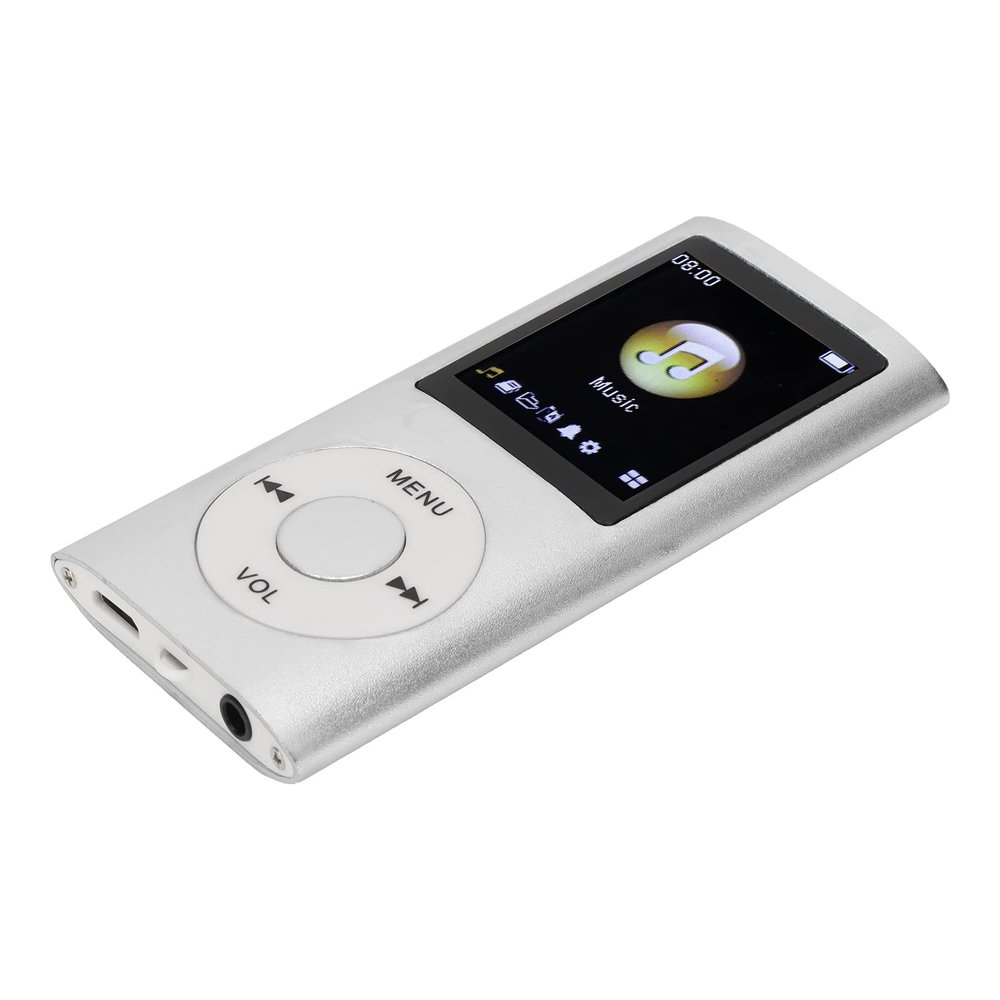 MP3 Player, Music Player Stylish Multifunctional Lossless Sound Slim 1.8 Inch LCD Screen MP3 Player Mini MP3 Player Portable MP3 Music Player (Silver)