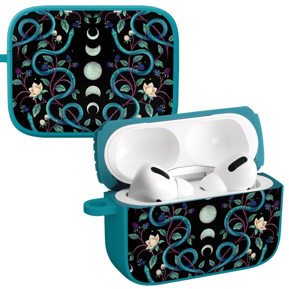 Affinity Bands X Episodic Drawing Enchanted Collection HDX Case Cover Compatible with Apple AirPods Pro 1 & 2 (Serpent Moon)