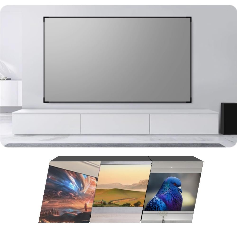 NILZA Projector Screen Fixed Frame Projection Screen 60in Wall Mount Movie Screen Grey Projector Screen for Indoor Home Theater 3.5X Gain 4K/8K Ultra HD(60in-16:9)