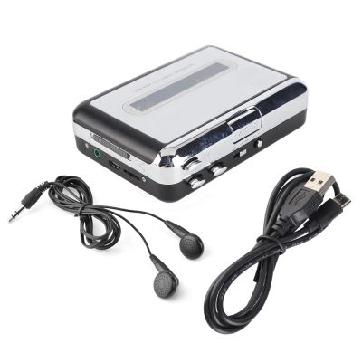 Cassette Player USB Converter Transfers Music to MP3 CD with Headphones for Portable Playback