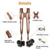Cocoarm Double Shoulder Camera Strap Adjustable Dual Leather Double Shoulder Camera Harness Accessory for 2 Cameras view 3