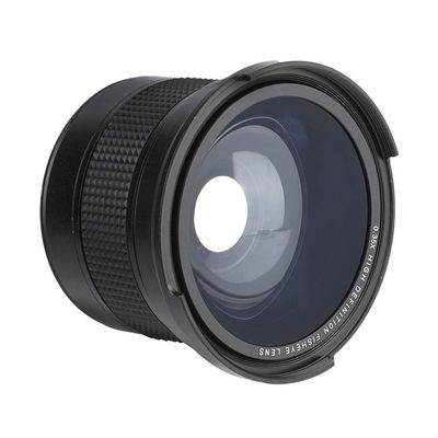 0.35X Fisheye Lens Metal Lens Black for SLR DSLR Camera Instantly Expands Field of View with Distortion Effect for Image Enthusiasts, Compatible with 58MM Lenses Only
