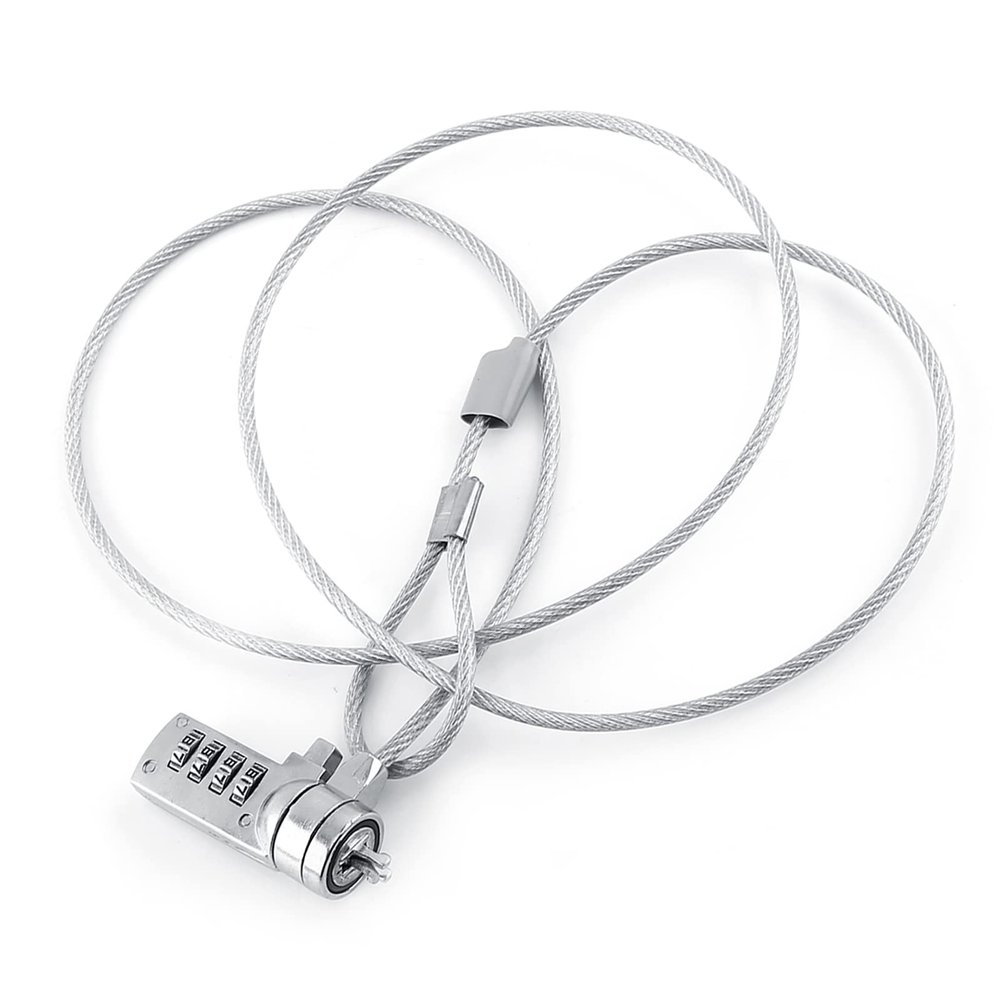 Akozon Laptop Security Cable Lock - 4-Digit Password Combination Lock, PC Notebook Theft Deterrent Lock Cable - Secure and TamperResistant