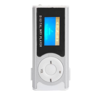 Akozon Portable Sports MP3 Player with Built in Flashlight, LCD Screen, Back Clip Design & 8GB Storage Silver, Compatible MP3/WMA Formats